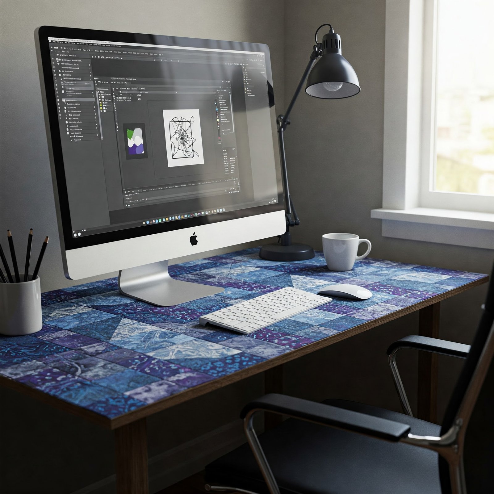 Computer screen showing quilt pattern creation